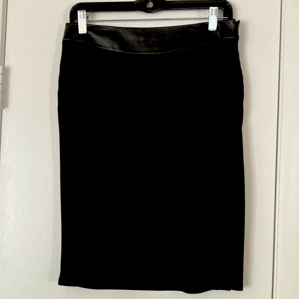 Etcetera Black skirt w/leather waistband